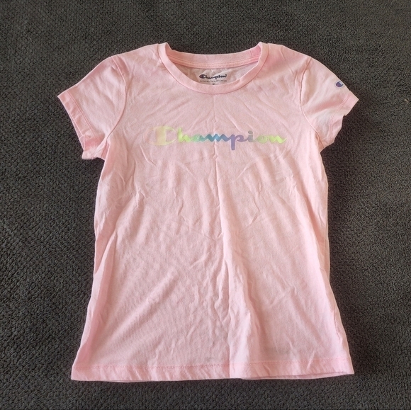 Girls pink Champion t-shirt size medium - Picture 1 of 3
